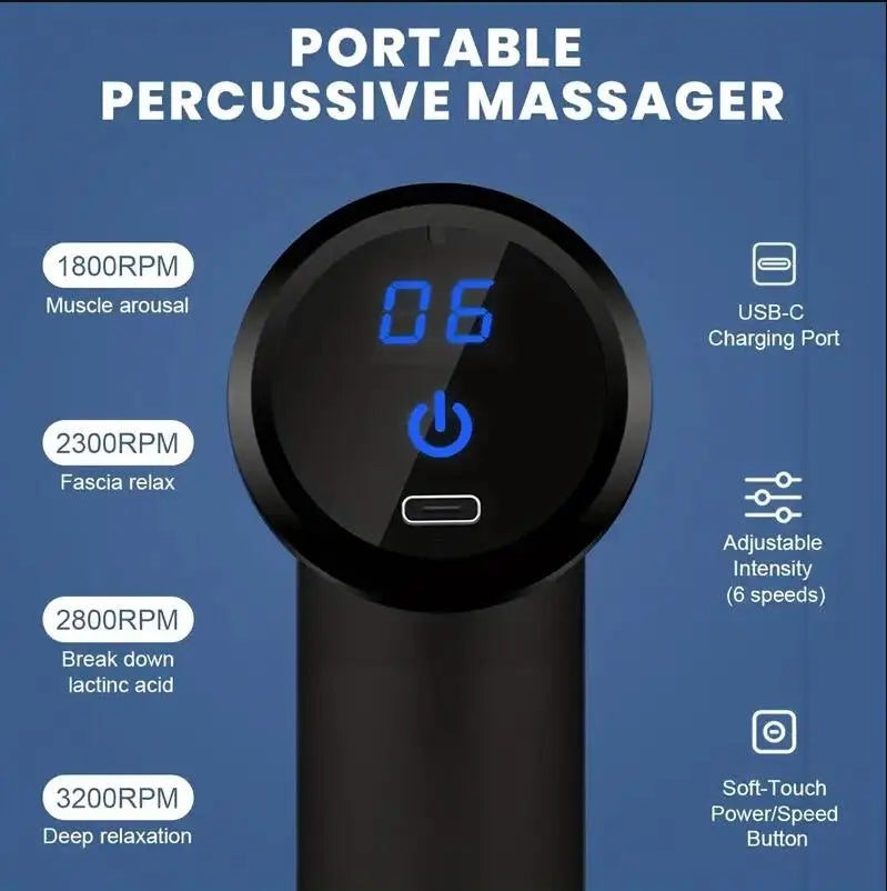 Massageador Elétrico Alta Frequência Pistola Relaxamento Muscular